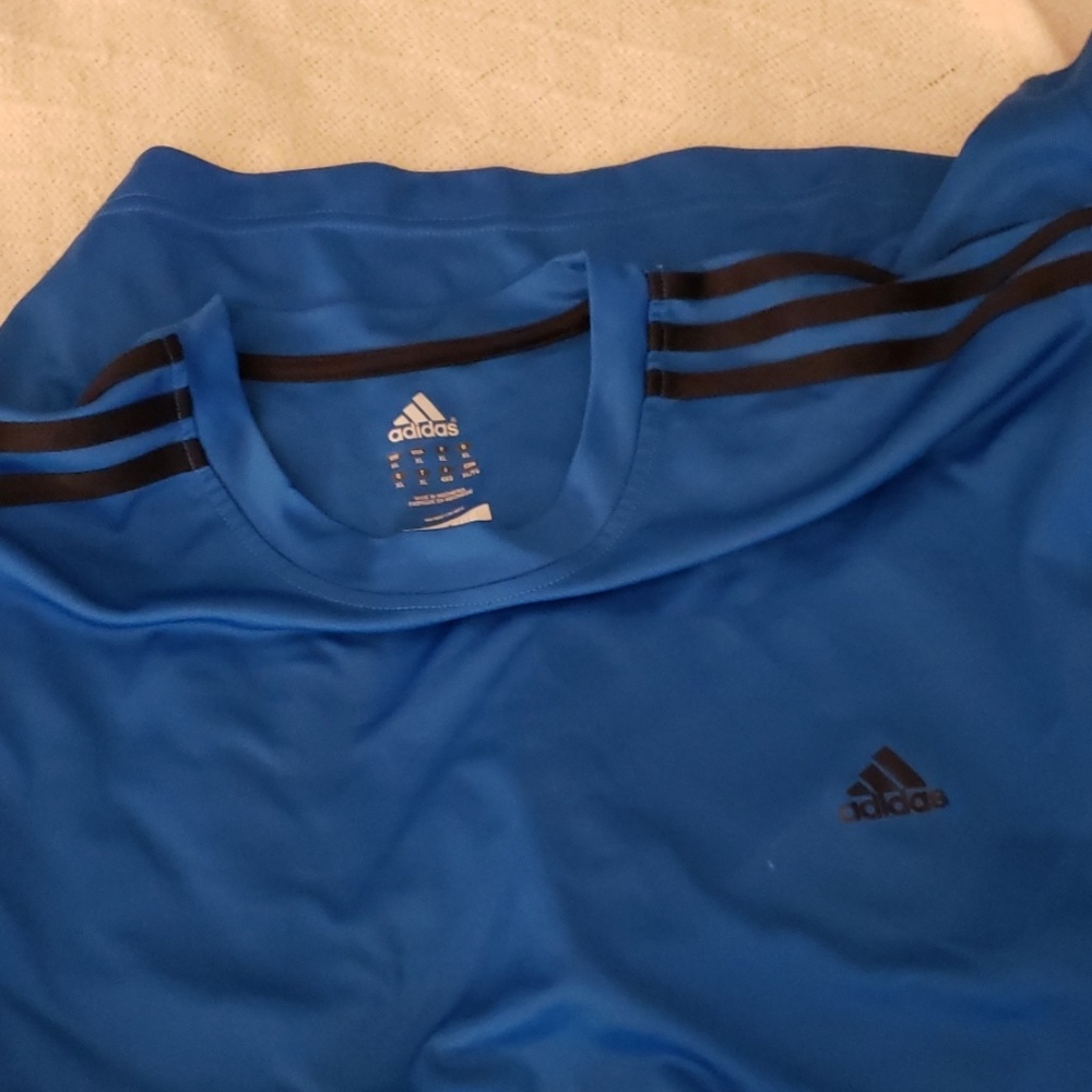 Two Adidas mens workout shirt